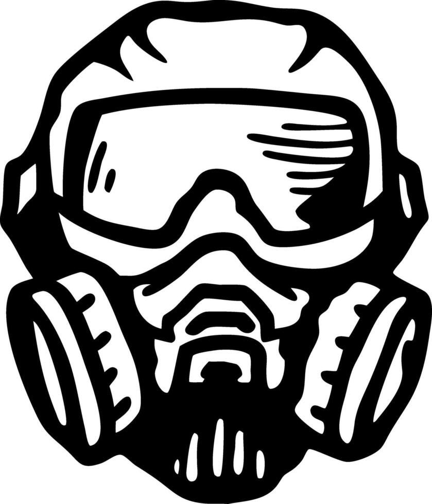 Illustration Gas Mask Helmet Goggles Design for Tattoo or Coloring Book vector
