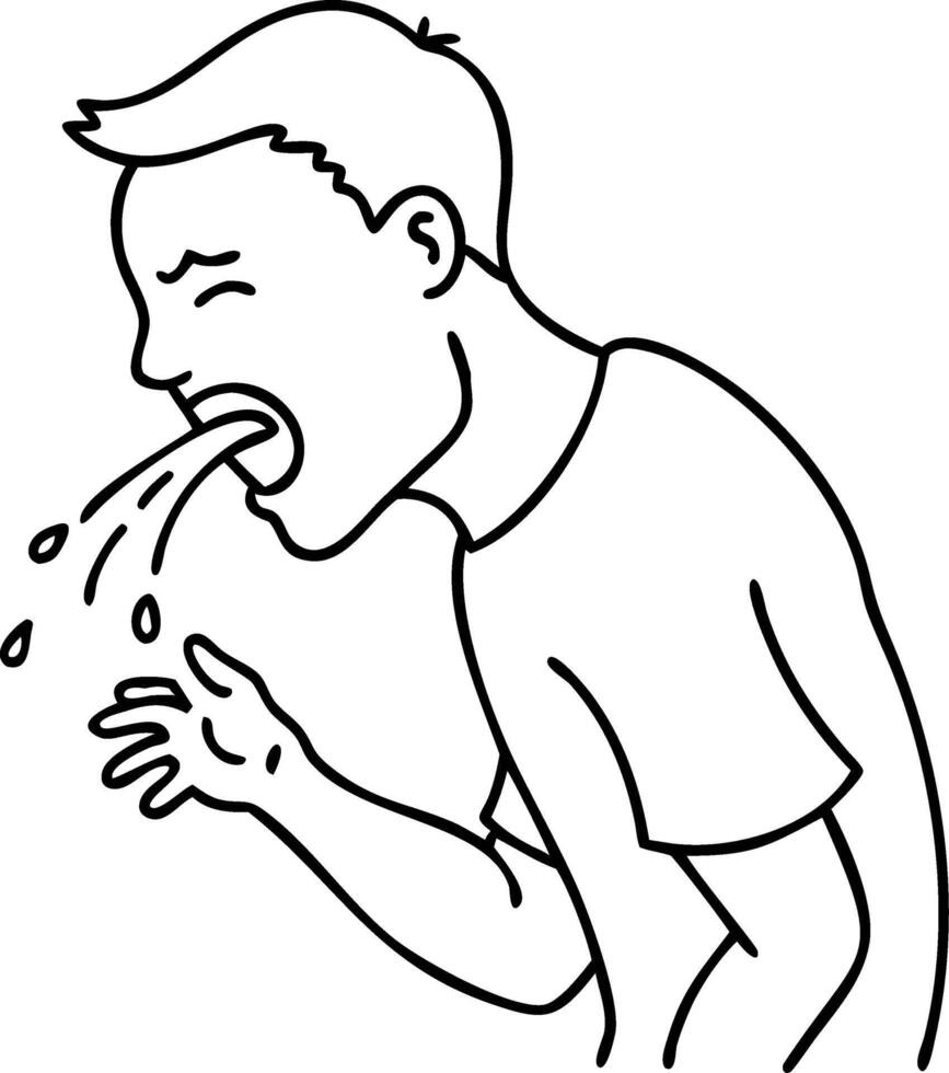 Illustration Man Vomiting Sickness Concept for Health Education and Medical Use vector