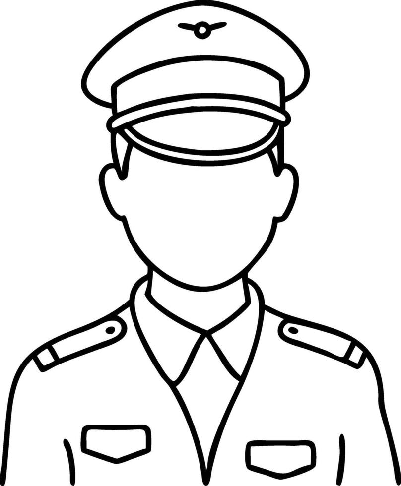 Illustration Military Officer Uniform Outline Design vector