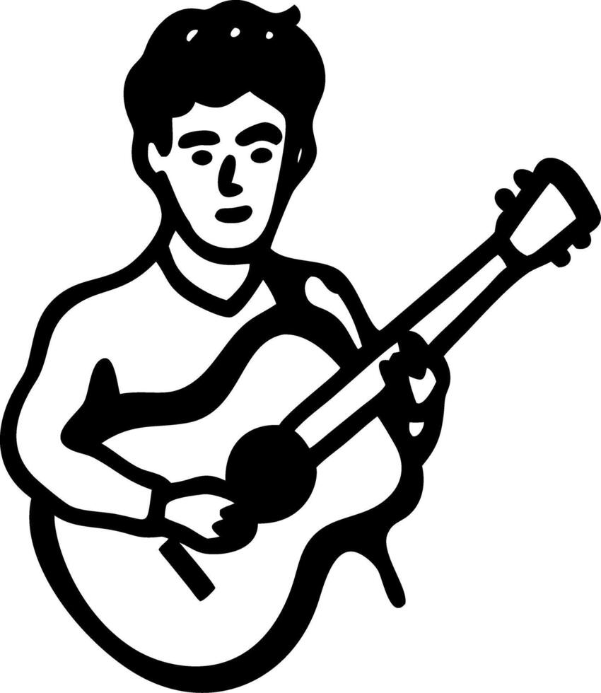 Illustration Musician Playing Acoustic Guitar for Creative Designs and Projects vector