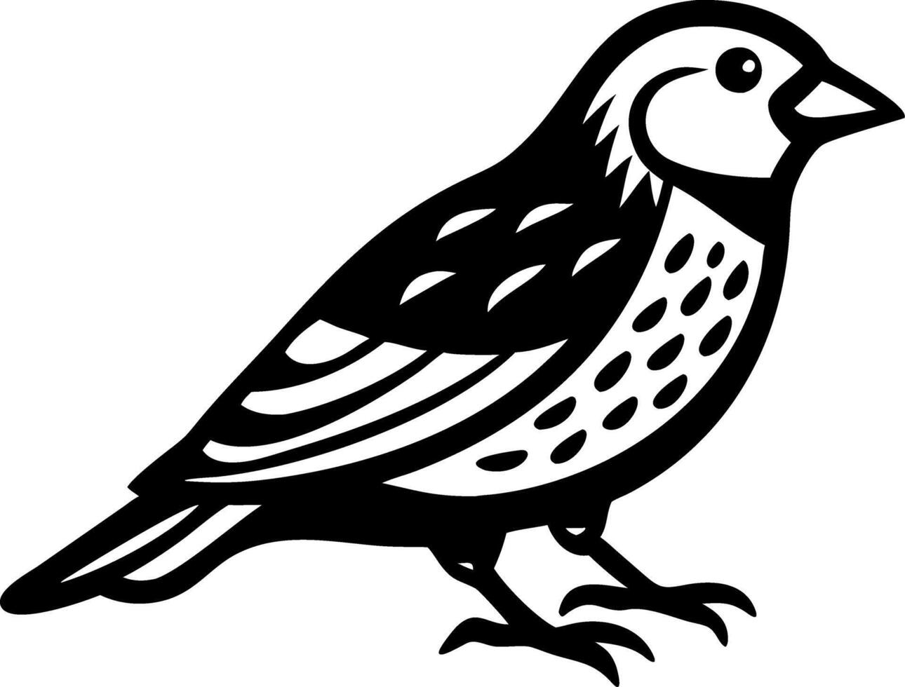 Illustration of a Stylized Bird Perfect for Tattoos and Coloring Books vector