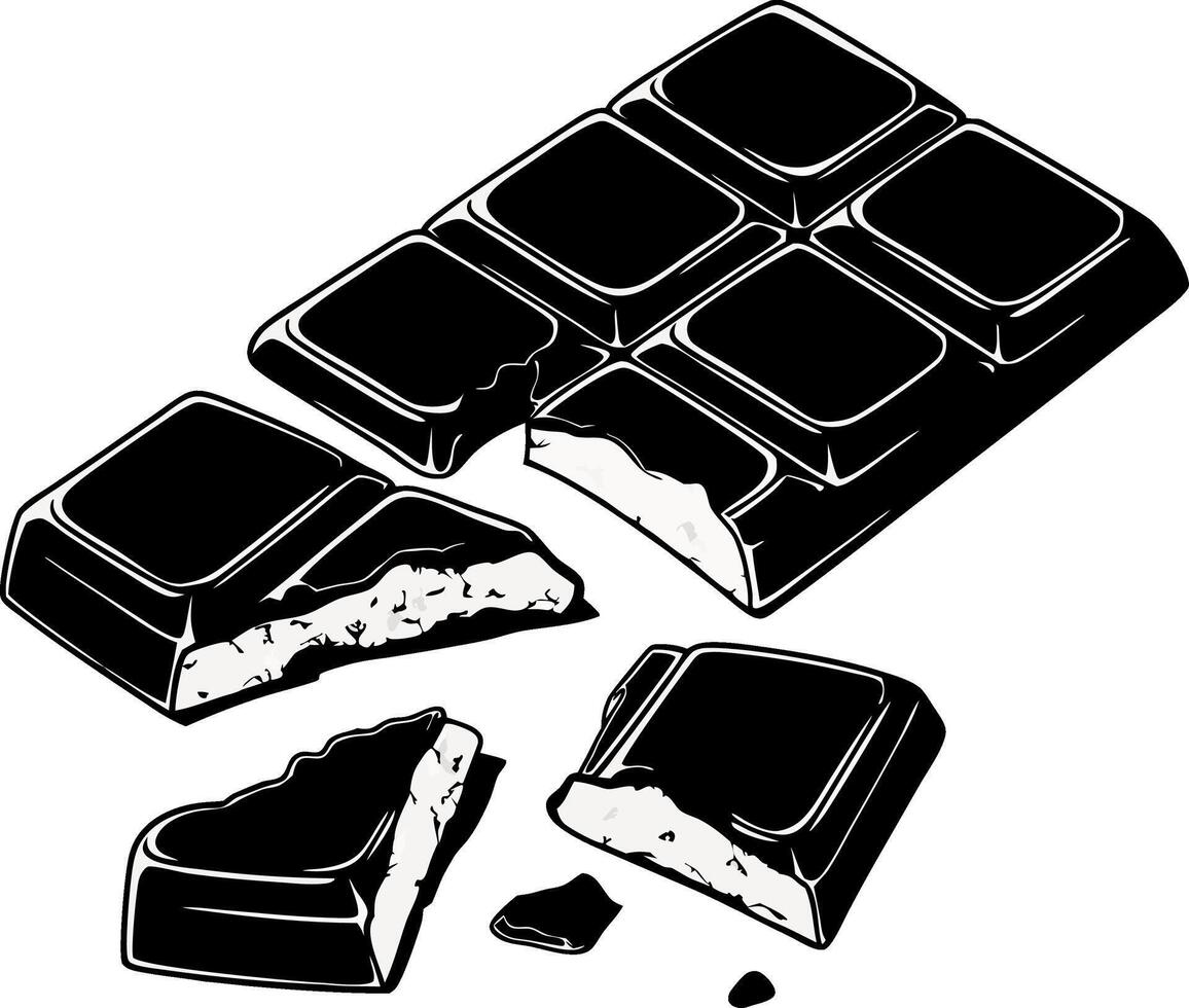 Illustration of Broken Chocolate Bar for Creative Design Projects vector