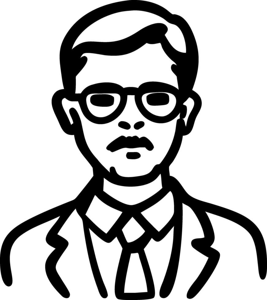 Illustration of Business Professional Man in Suit and Glasses vector
