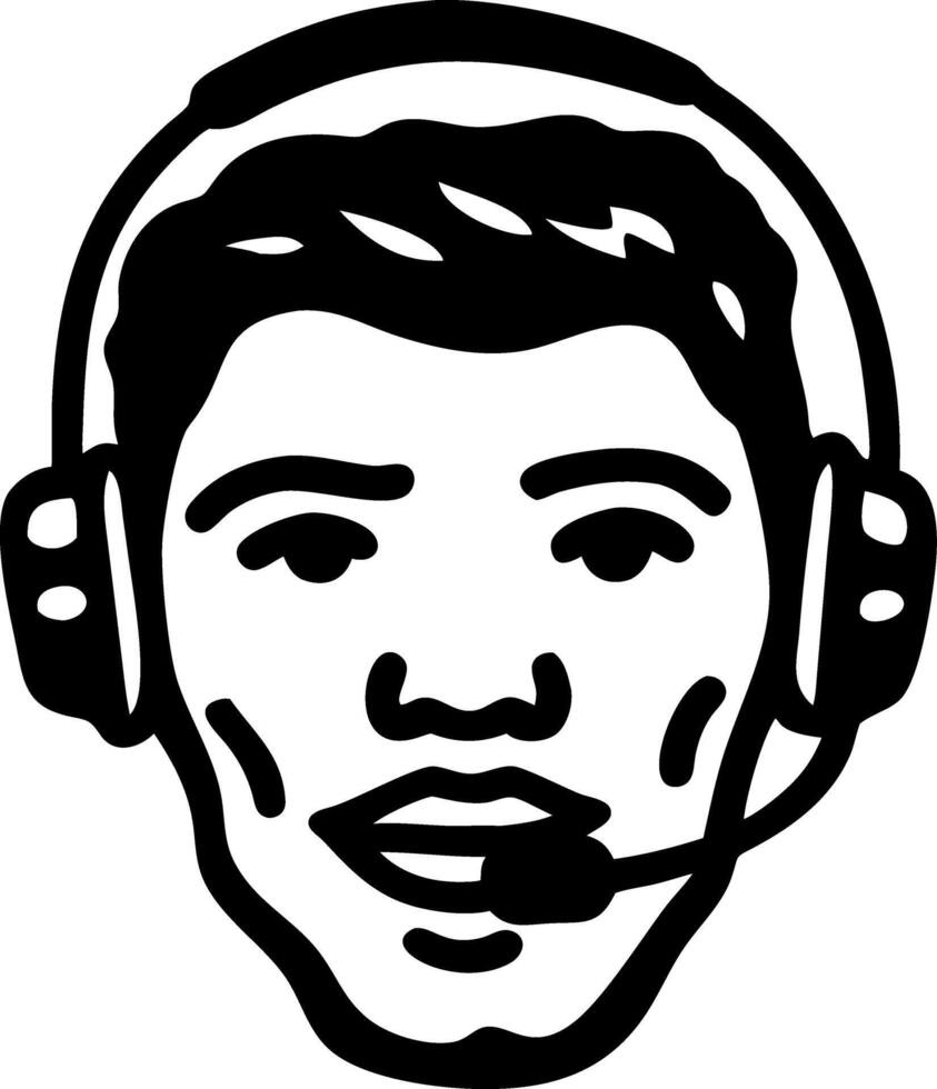 Illustration of Customer Service Agent Wearing Headset for Communication and Support vector
