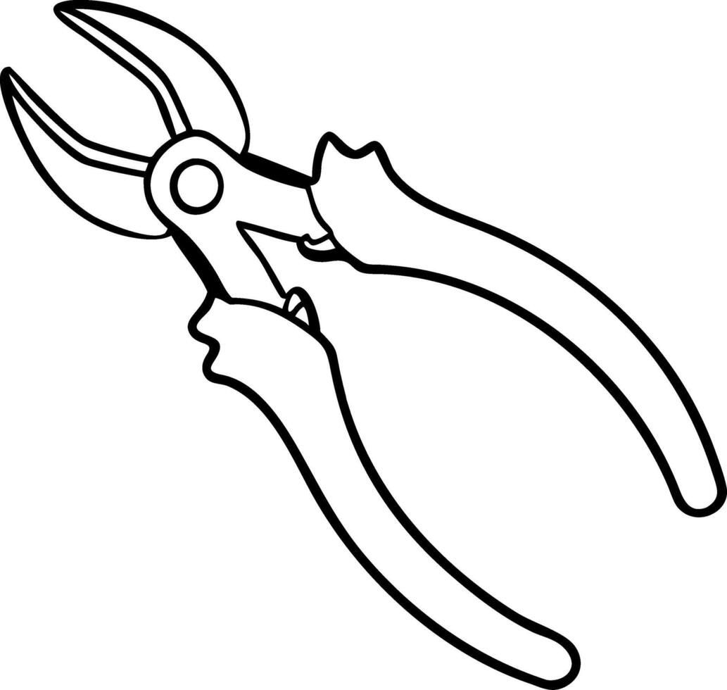 Illustration of Handtool Pliers for DIY Projects and Technical Design vector