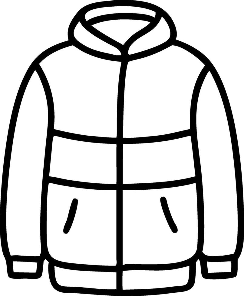Illustration of Hooded Jacket Outline for Fashion Design Resources vector