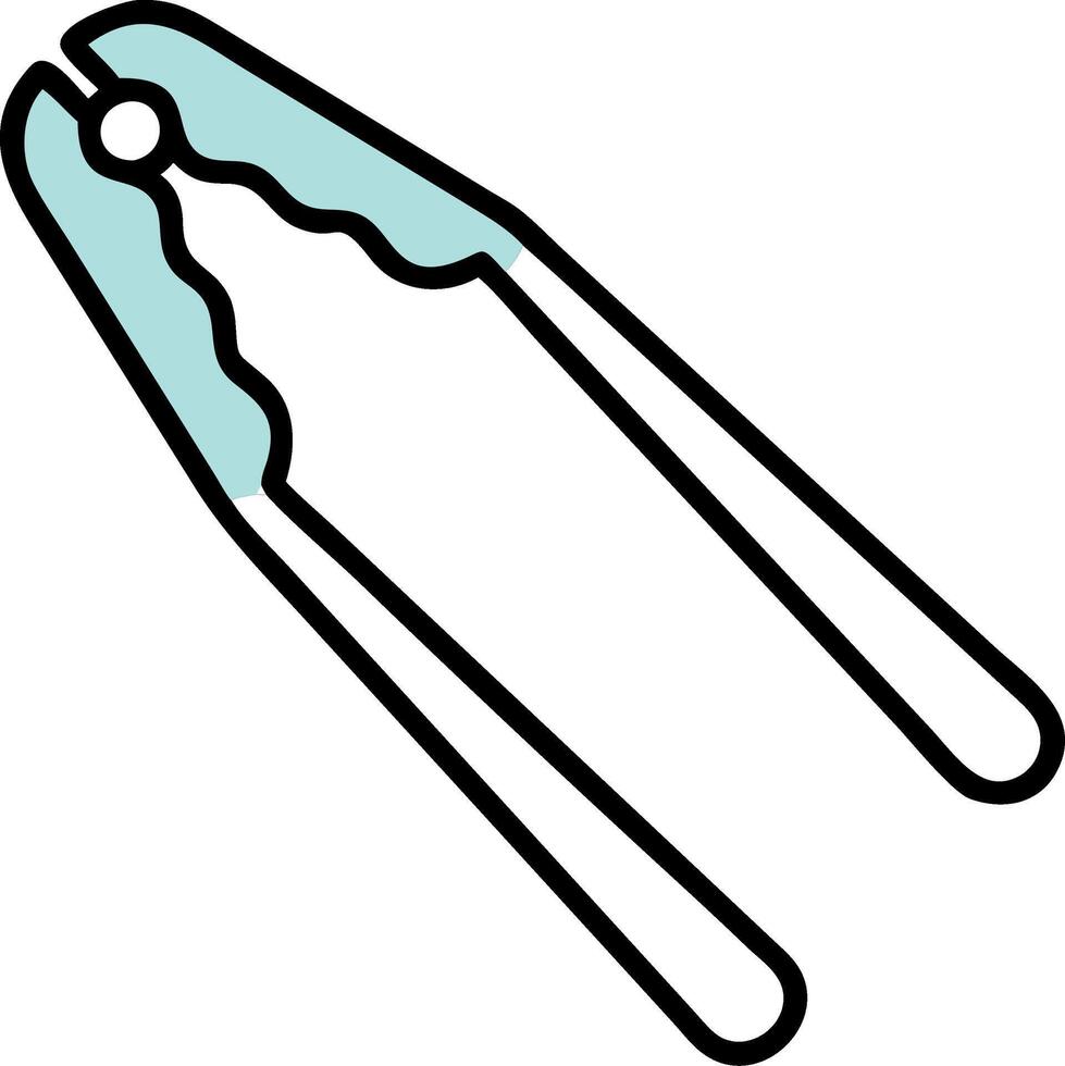 Illustration of Kitchen Tongs Silhouette for Food Preparation and Culinary Design vector