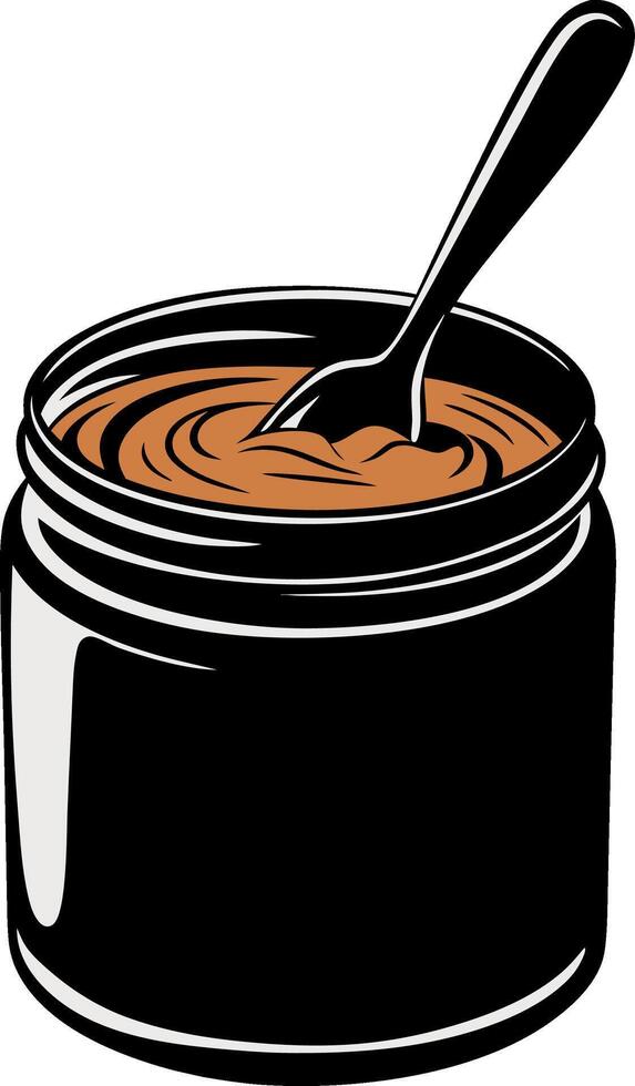 Illustration of Peanut Butter Jar with Spoon Suitable for Arts and Crafts Projects vector