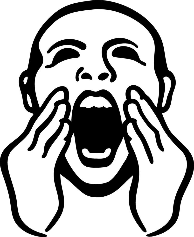 Illustration of Person Screaming Expression for Emotions and Creativity vector