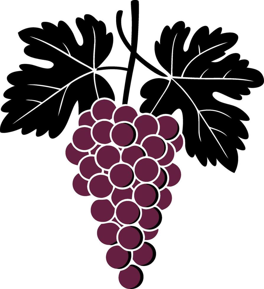 Illustration of Purple Grapes with Leaves for Wine Design and Culinary Decor vector