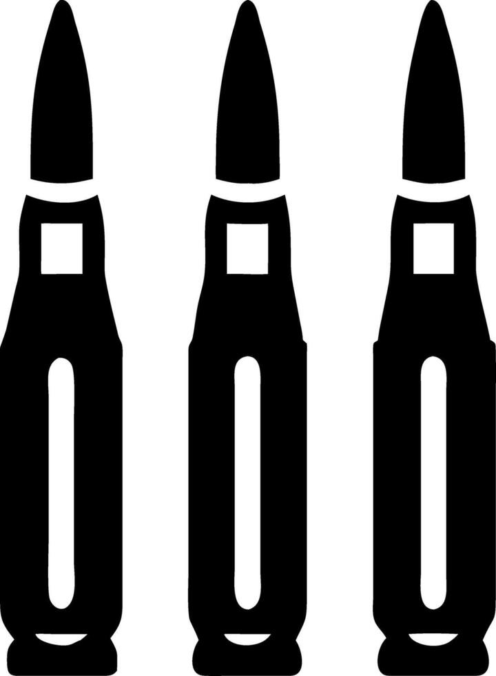 Illustration of Three Black Bullet Shapes for Design and Military Use vector