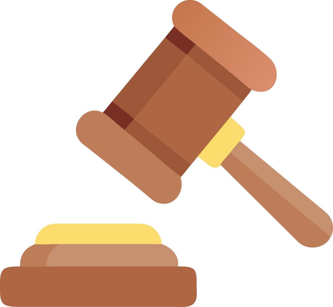 Illustration of Wooden Gavel on Sound Block for Legal Justice and Law vector