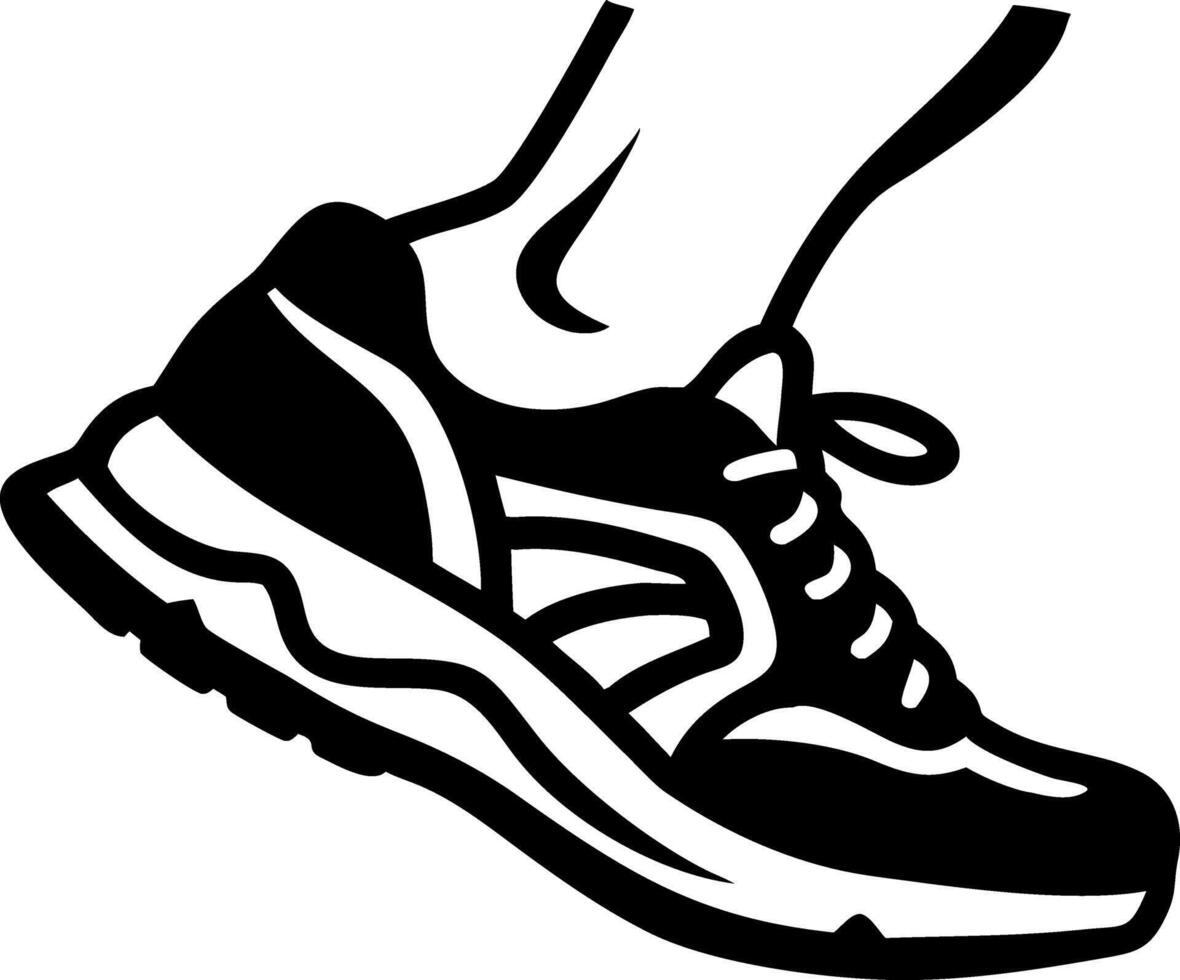 Illustration Running Shoe Silhouette Footwear Design Athletic Graphic vector