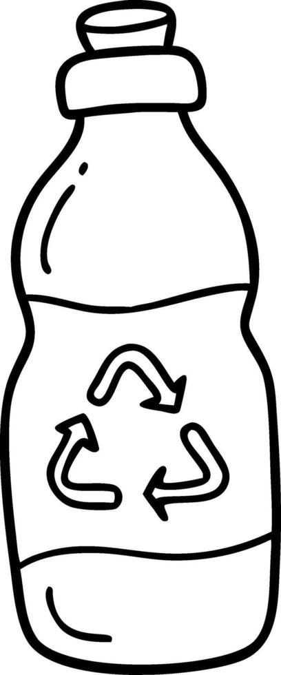 Illustration Recycle Symbol on Plastic Bottle Eco Friendly Design vector