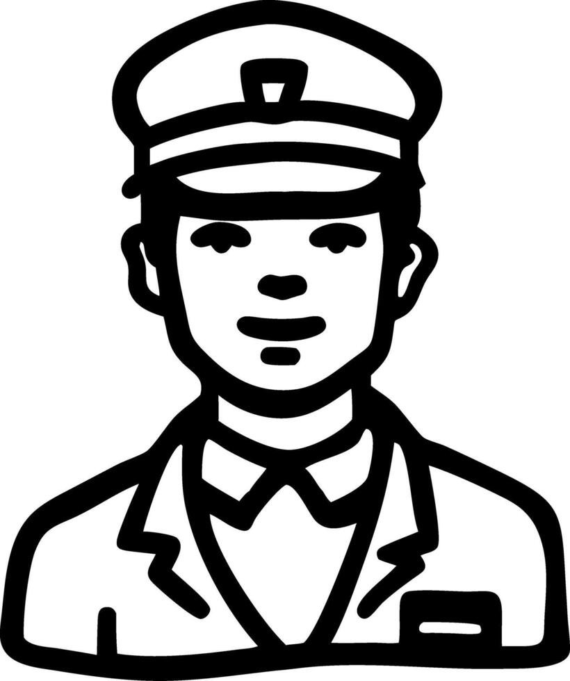 Illustration Smiling Pilot Uniform Airline Employee Art vector