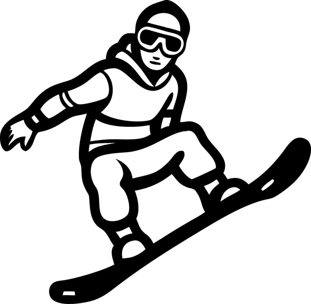 Illustration Snowboarder Jumping Winter Sports Design vector