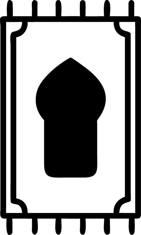 Islamic Prayer Rug Black and White Design for Religious Use and Cultural Representation vector