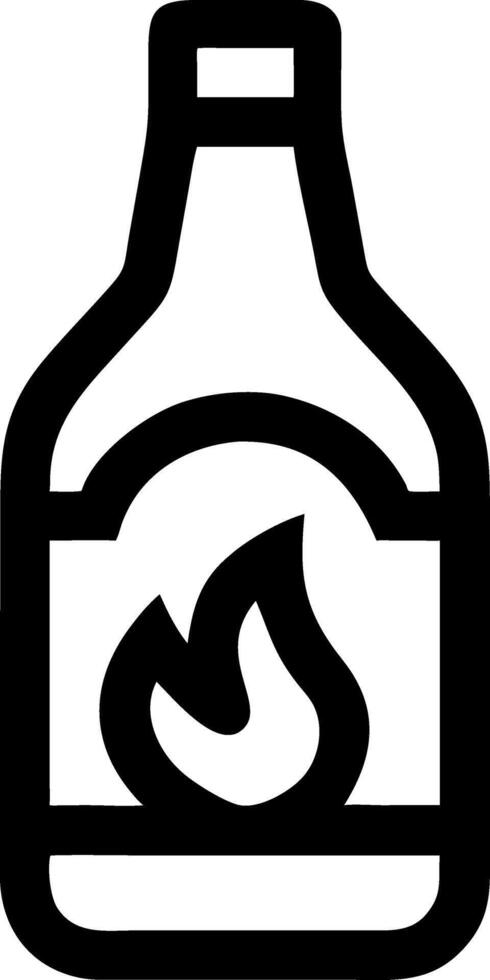 of Flammable Liquid Bottle with Fire Symbol for Safety Labels and Infographics vector