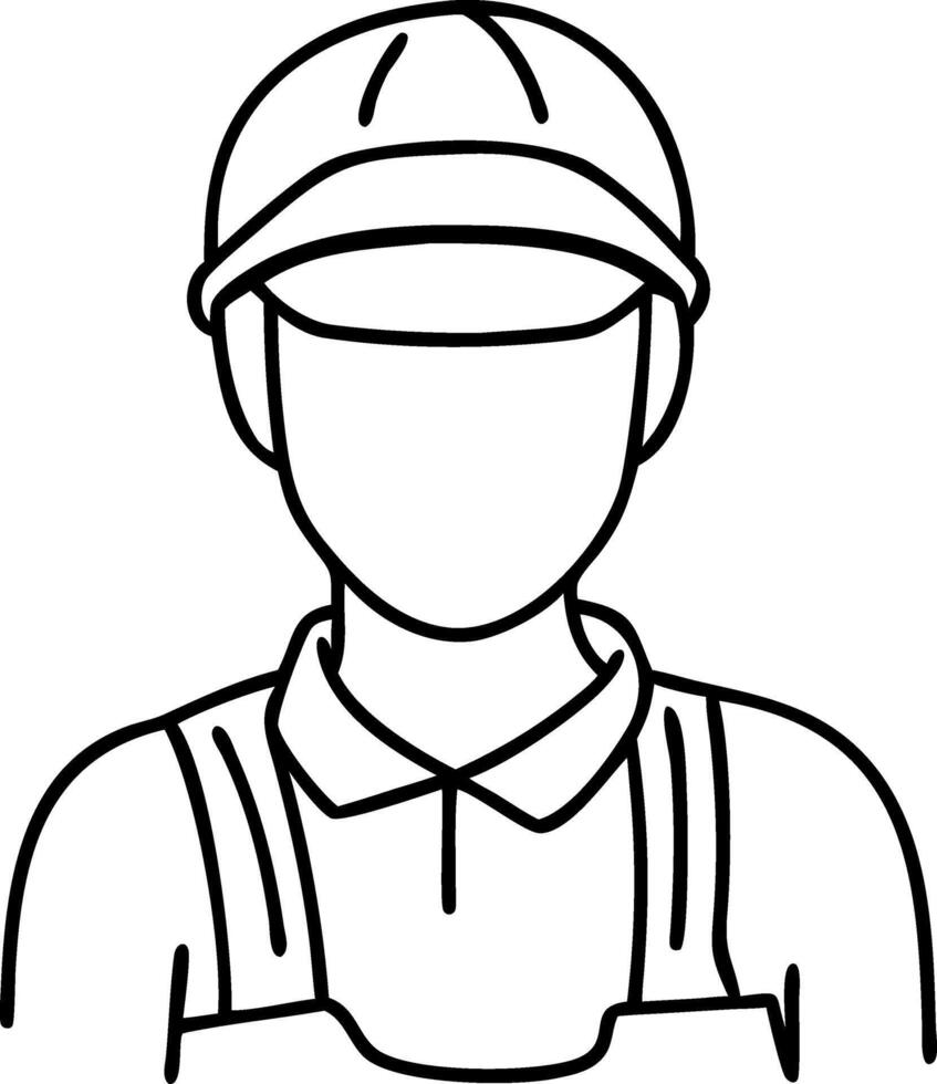 Outline Construction Worker for Safety and Industry Design vector