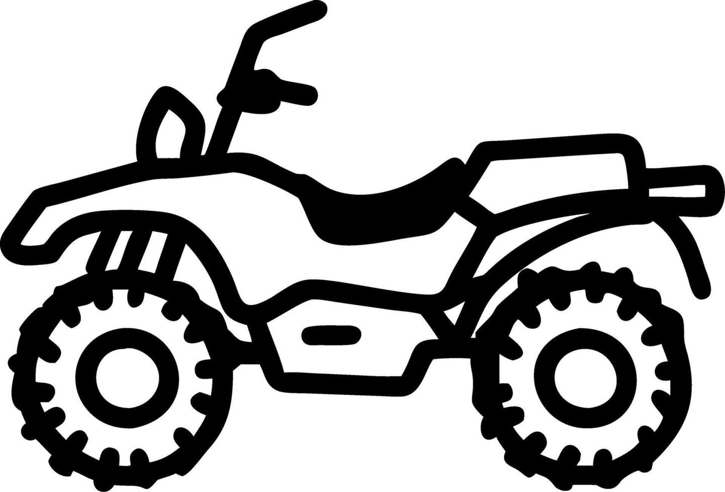 Outline of Off-Road All-Terrain Vehicle for Adventure Graphics and Design Use vector