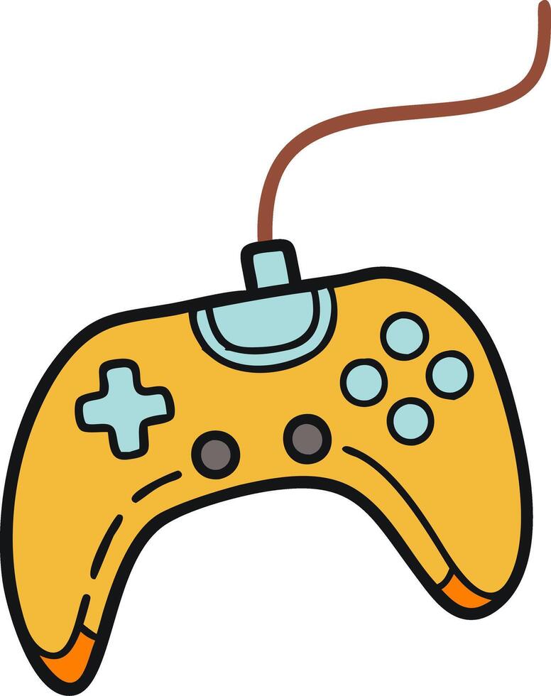 Vibrant Yellow Game Controller Illustration for Gaming Designs vector