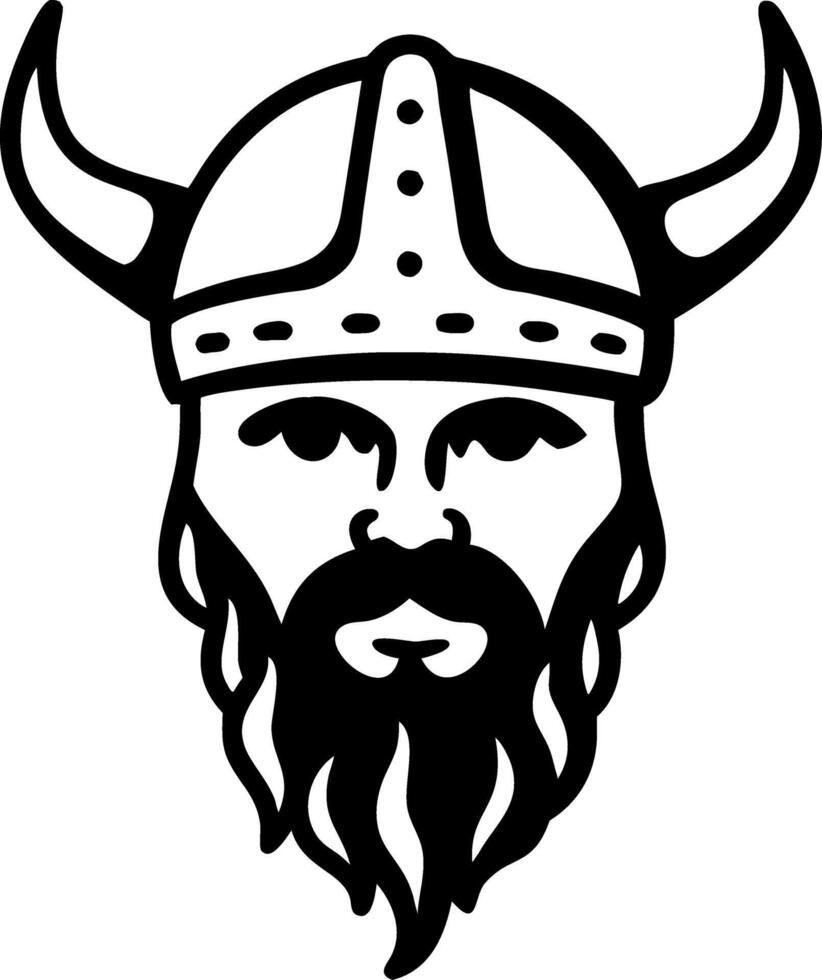 Viking Warrior Helmet and Beard Illustration for Historical Art Designs vector