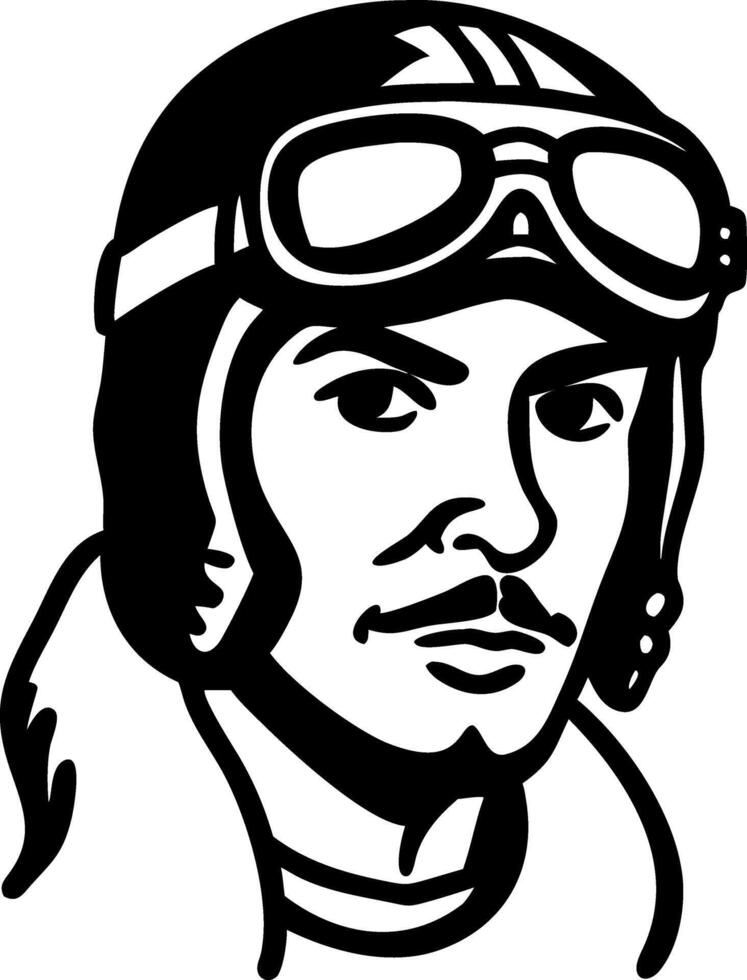 Vintage Aviator Pilot Portrait Art for Retro Design and Illustration vector
