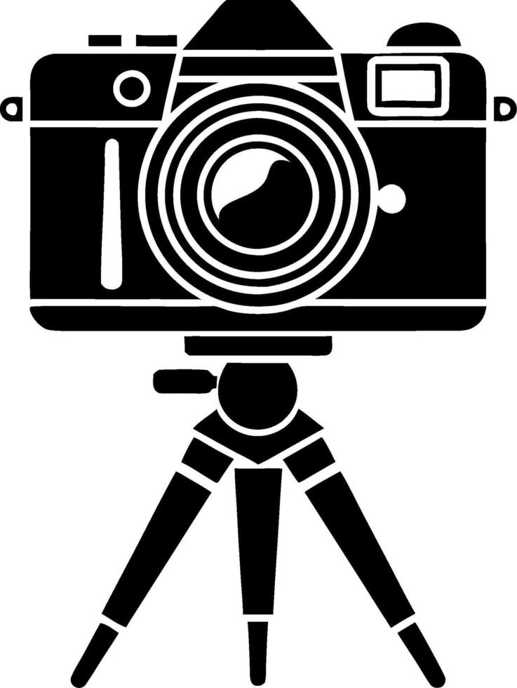 Vintage Camera on Tripod for Themed Designs vector