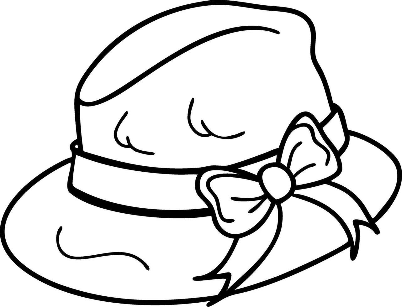 Vintage Fedora Hat with Bow Illustration for Fashion Design and Craft Projects vector