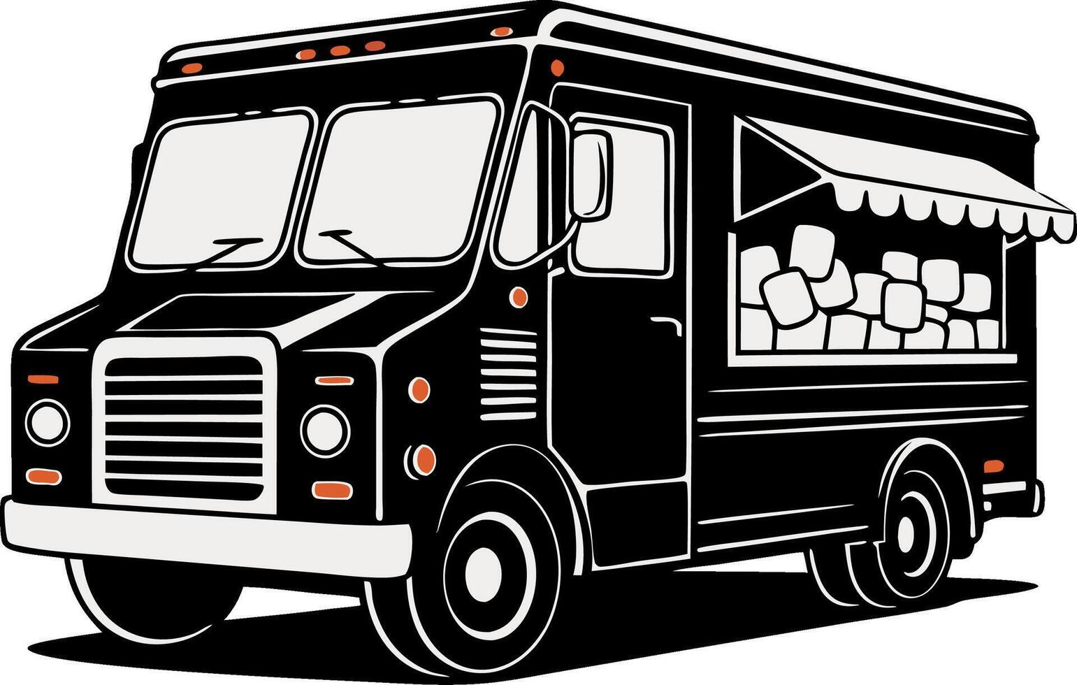 Vintage Food Truck Illustration for Business Branding and Design Projects vector