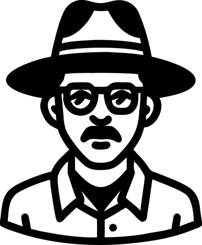 Vintage Man with Hat and Glasses for Design and Branding vector