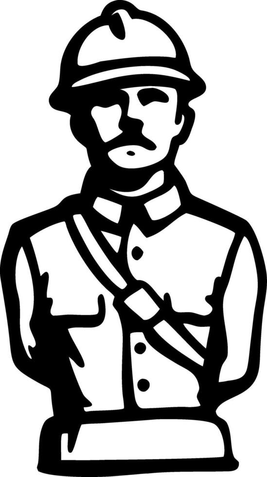 Vintage Military Soldier Illustration for Historical Design and Educational Material vector