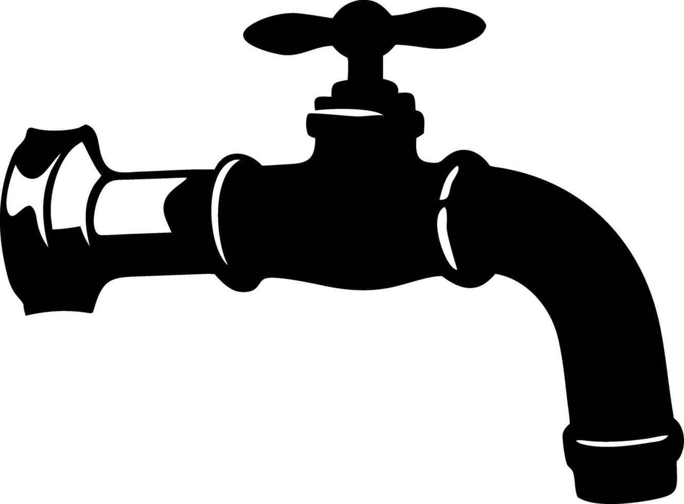 Vintage Water Faucet Silhouette for Design and Illustration Projects vector