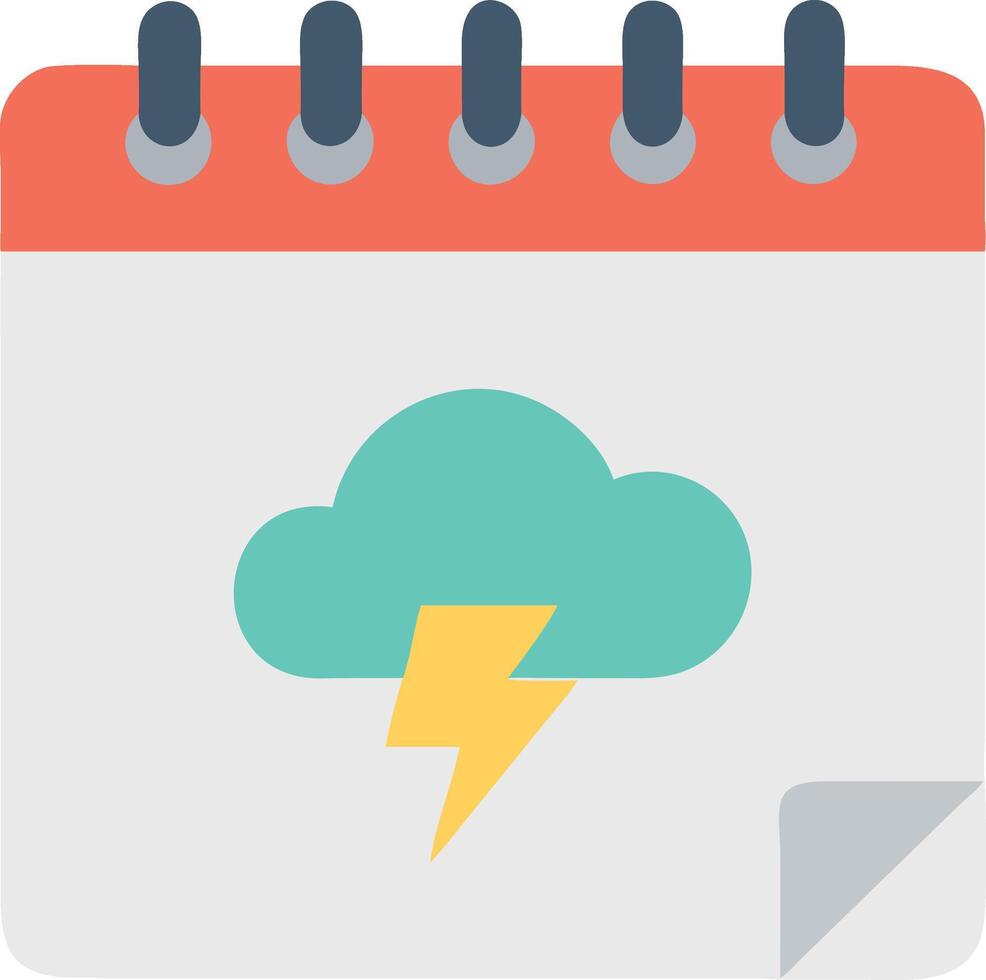 Weather Forecast Calendar with Lightning Cloud Illustration vector