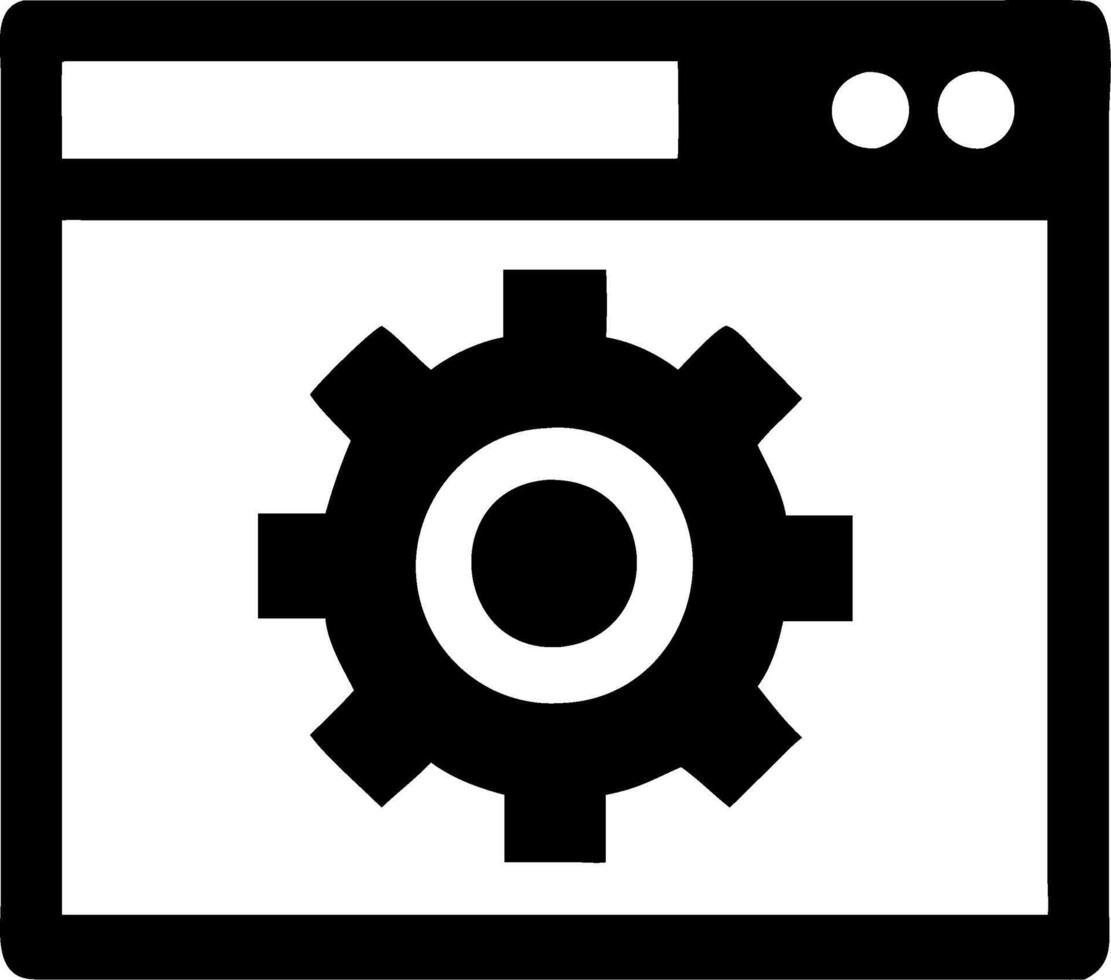 Web Browser Settings Gear for User Interface Design vector