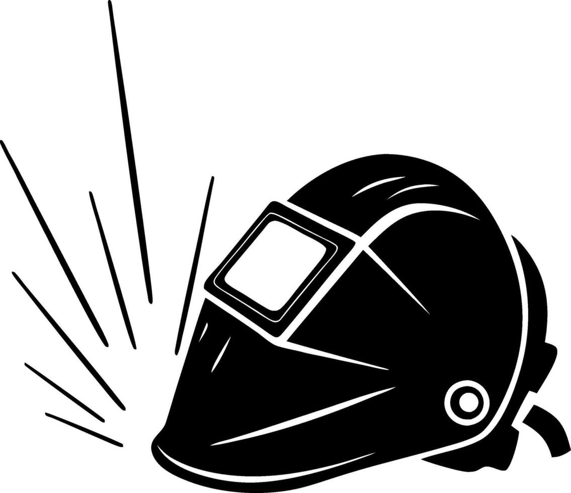 Welding Helmet Illustration Sparks Safety for Industrial Design and Education vector