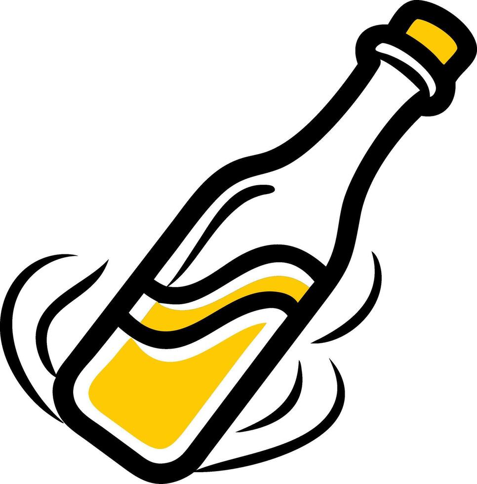 Yellow Liquid Bottle Illustration for Beverage Branding Design and Marketing vector