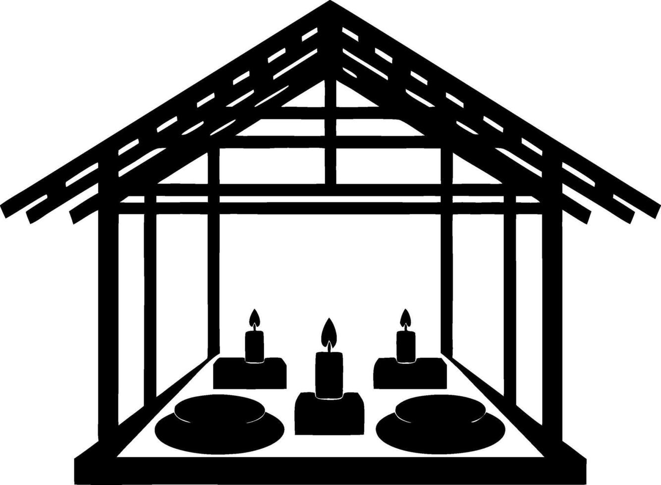 Zen Meditation Room Illustration with Candles and Cushions vector