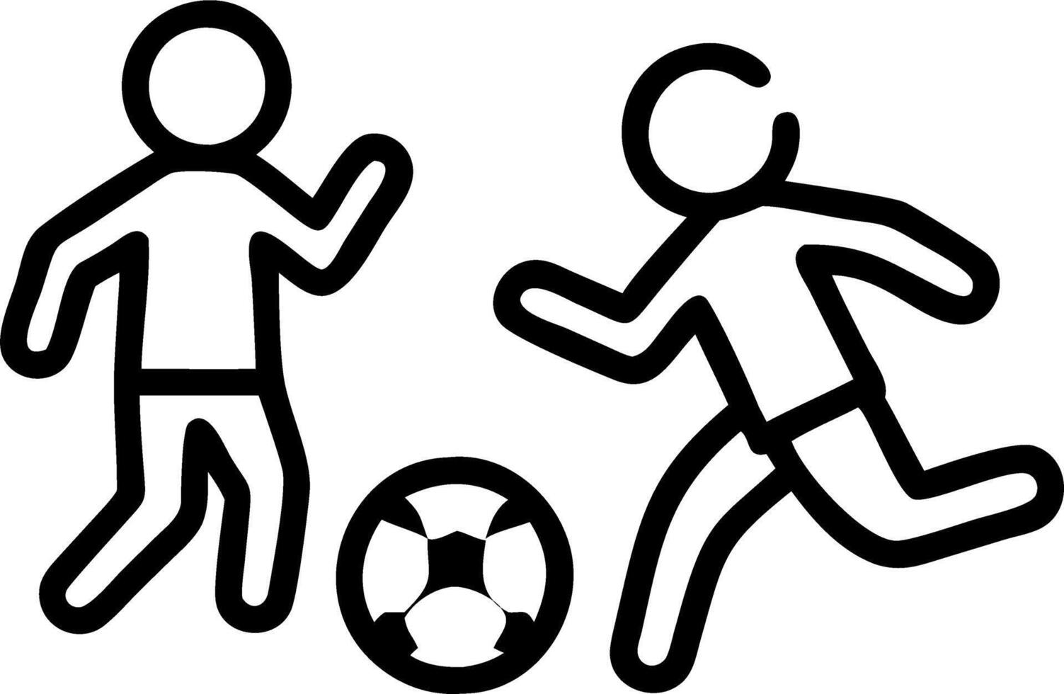 Kids Playing with a Soccer Ball in the Park vector