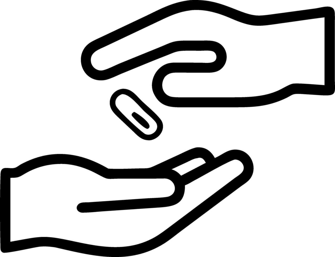 Macro of caregiver hands helping a patient with pills vector