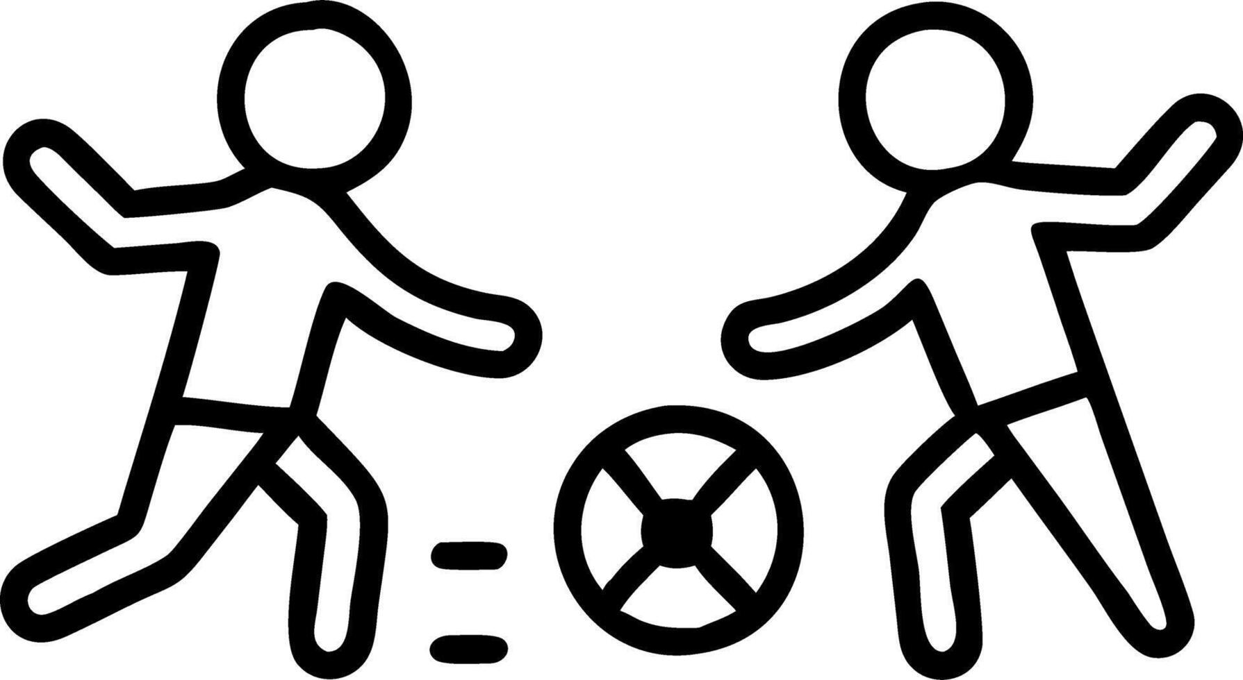Kids Playing with a Soccer Ball and Goal vector
