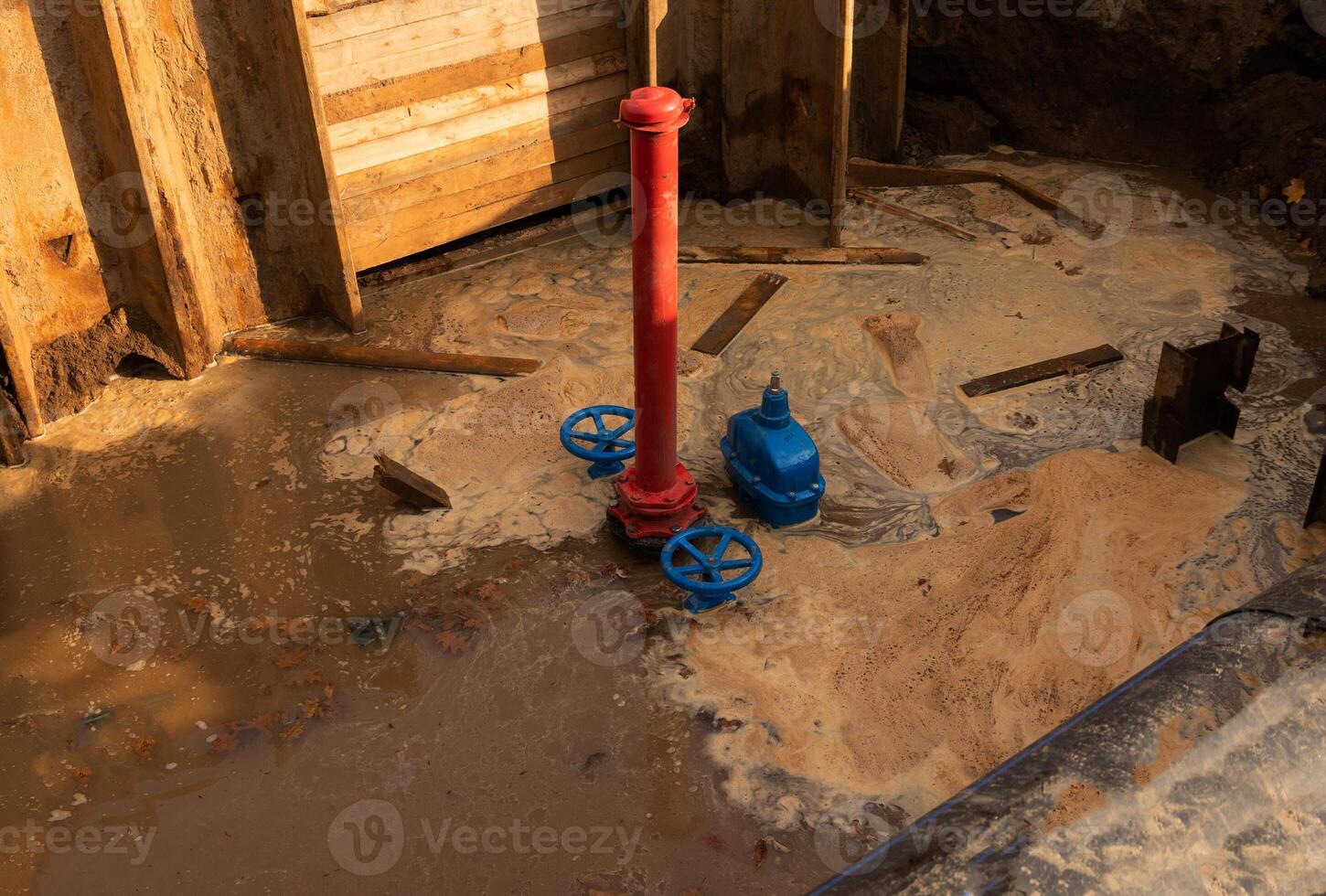 Sewer pipe break, replacement and installation of gated sewer equipment photo