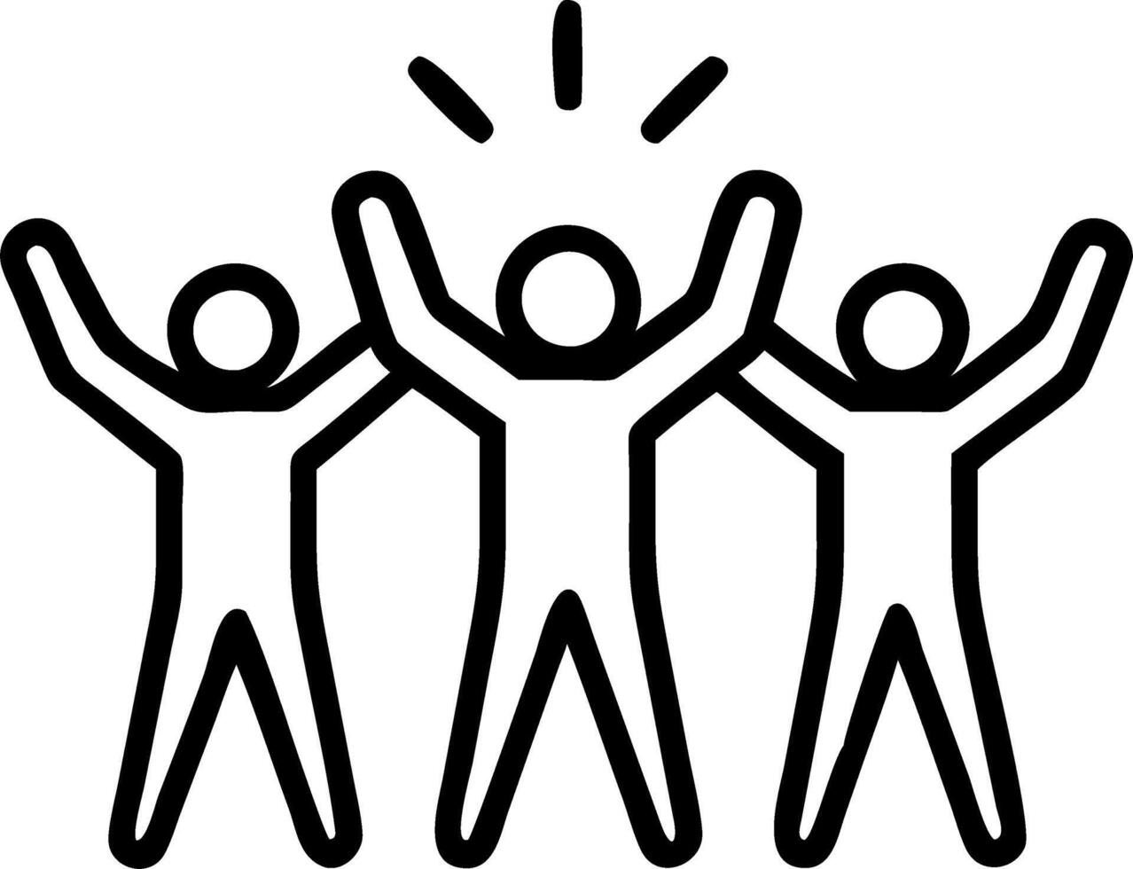 Group of friends high fiving plain red background with copy space vector