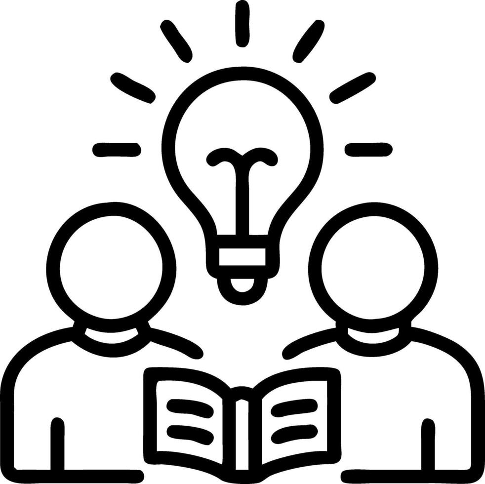 Kids Brainstorming with Business Books vector