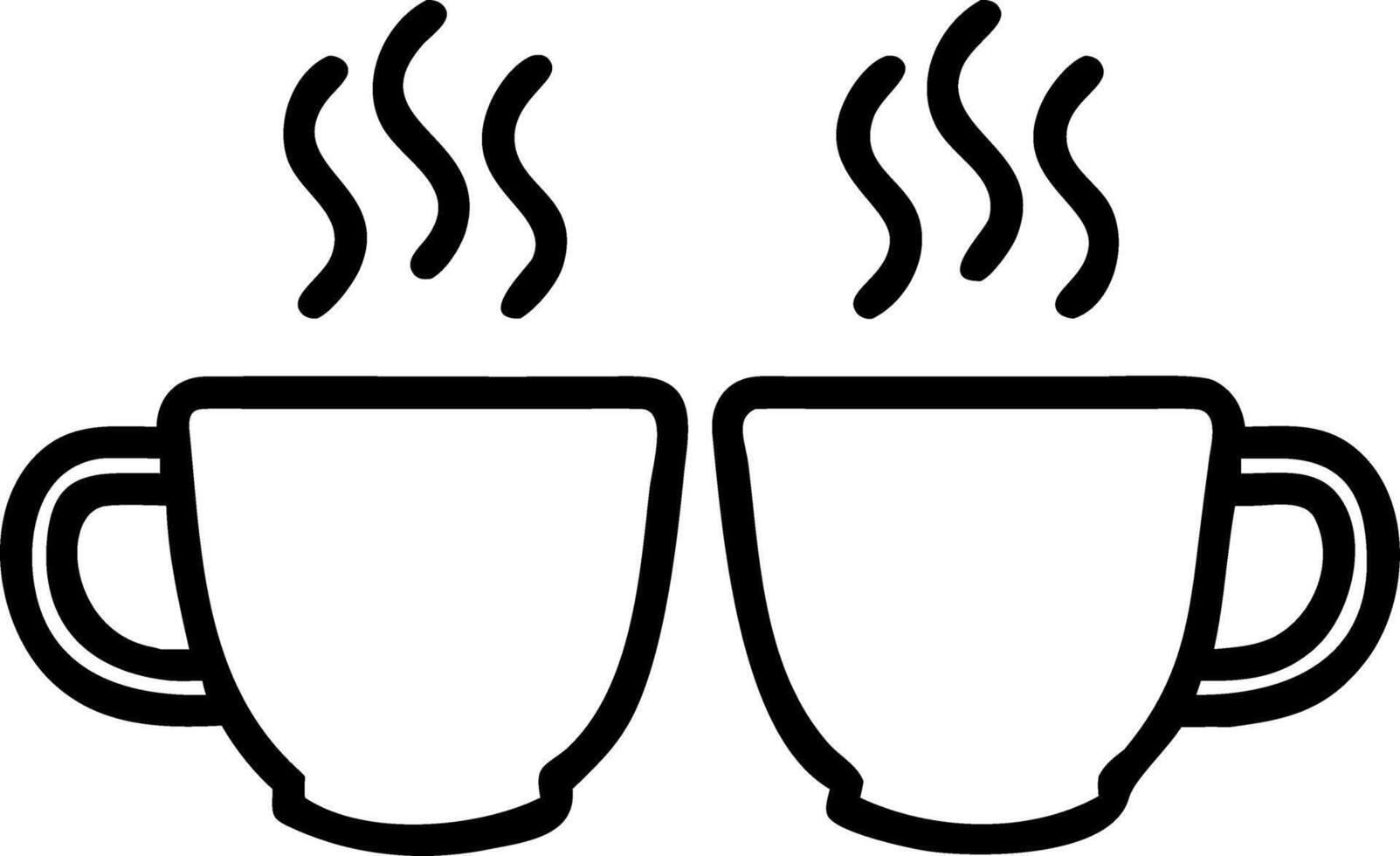 Glossy surface with two cups of tea steaming vector