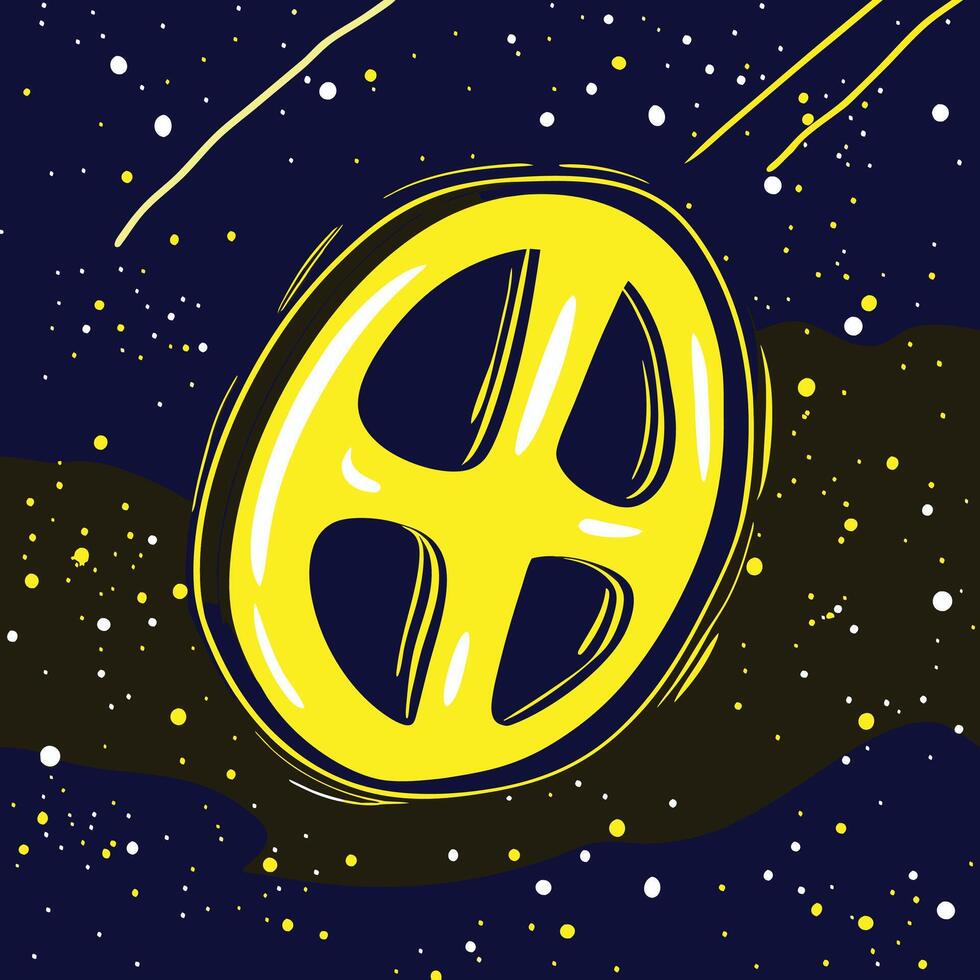 Cosmic Wheel Abstract Space Art vector