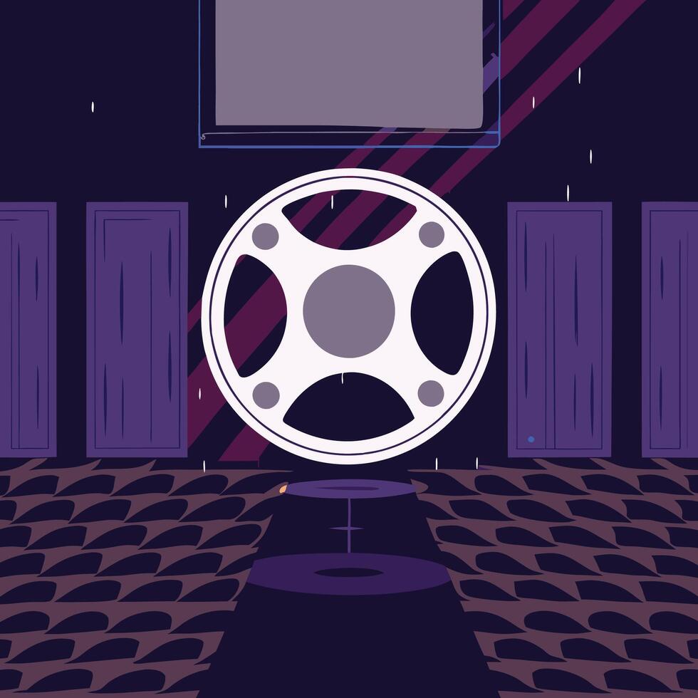 Film Reel in Mysterious Room vector