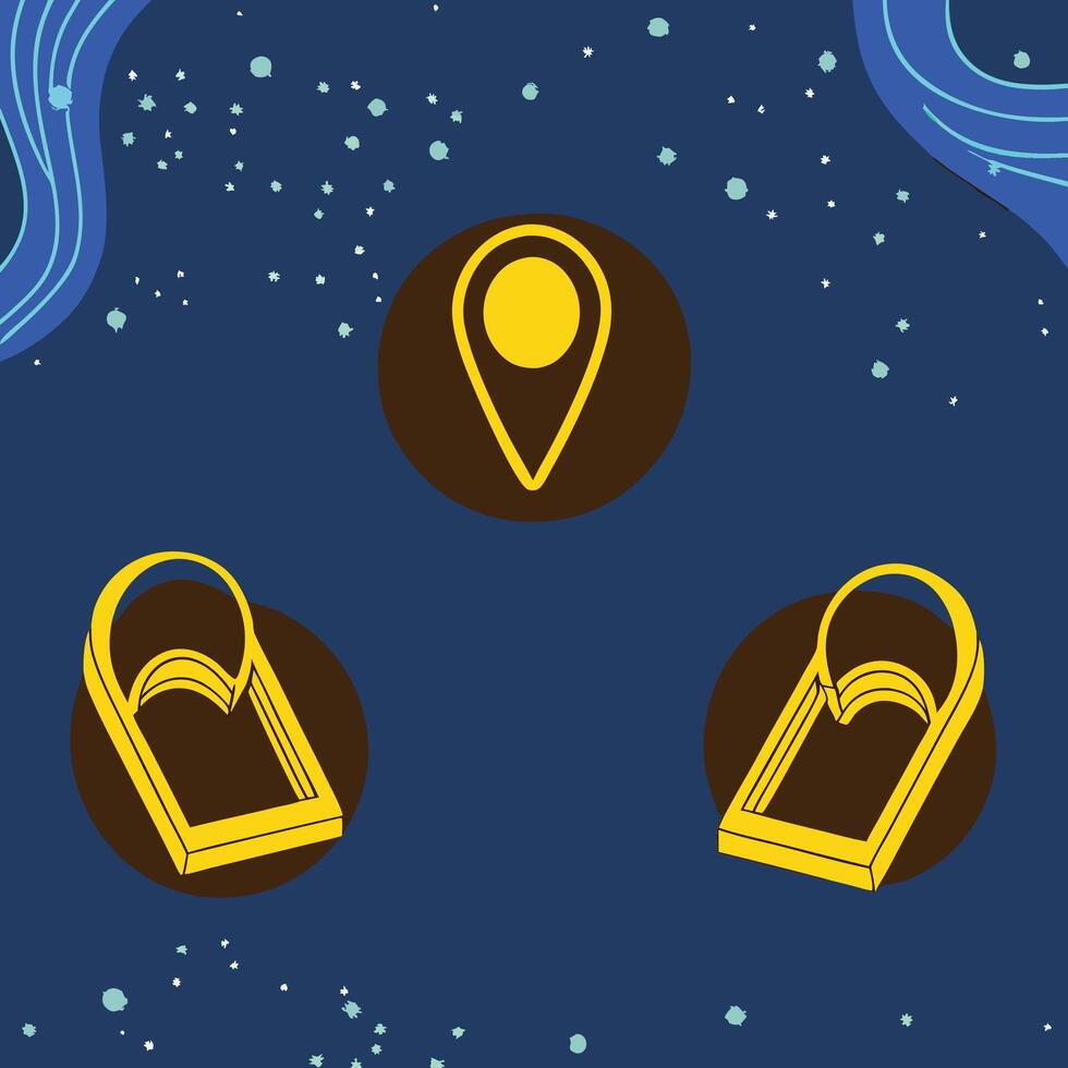 Location-Based Service Navigation Archway Map Interface Design vector