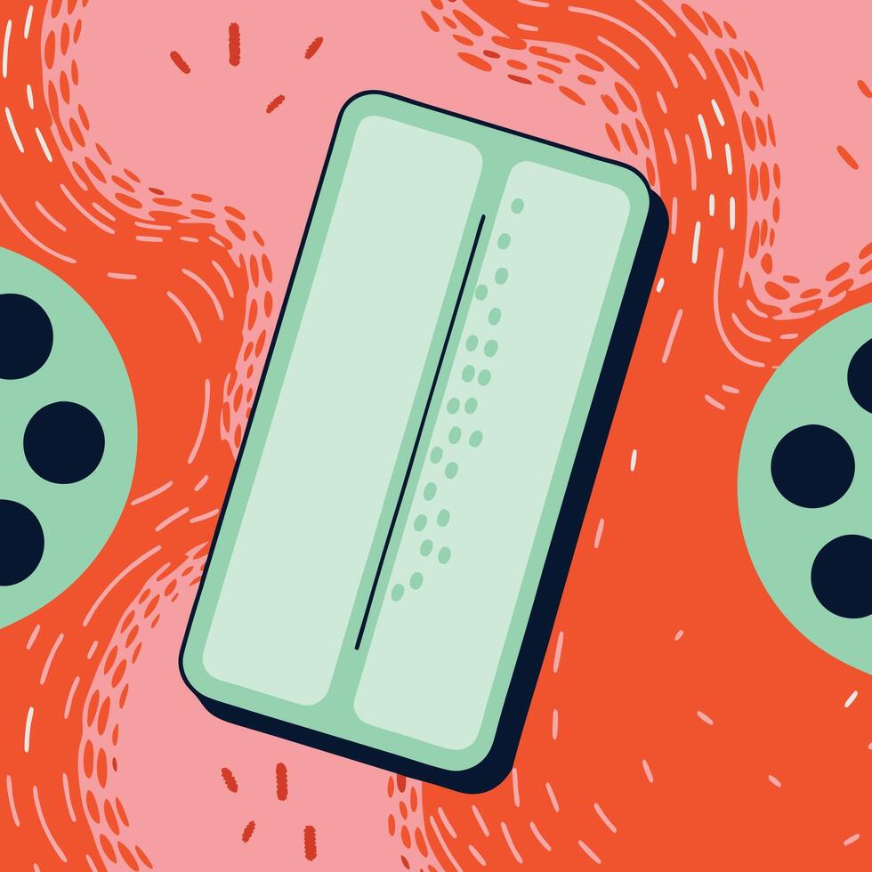 Abstract Pastel Green Rectangle with Dots and Lines vector