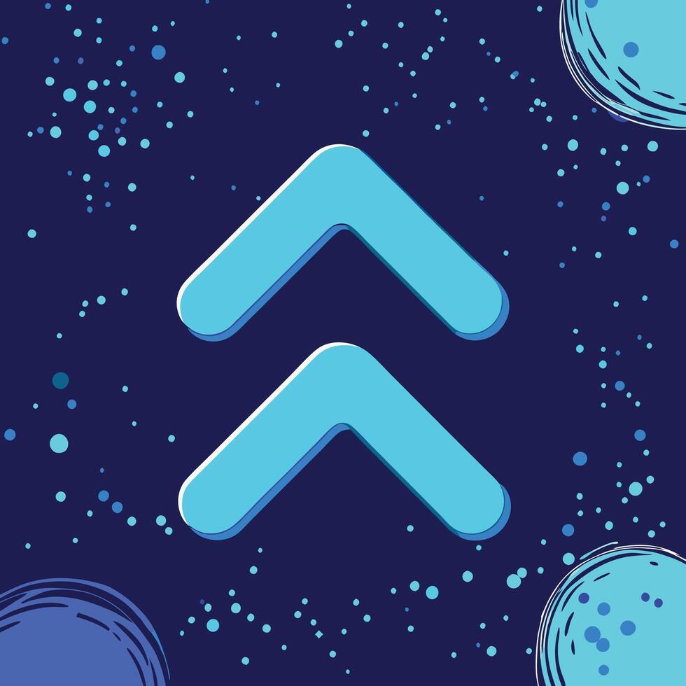 Double Up Arrow Abstract Blue Design vector
